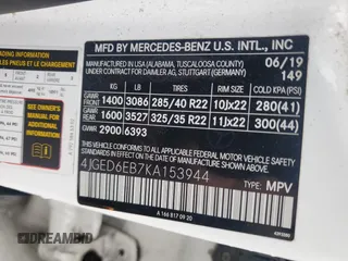 2019 Mercedes-Benz GLE 43 AMG with VIN 4JGED6EB7KA153944, listed as a Copart auction lot 50173945 with 118,802 mi miles and Salvage title. Bid and sale history available at DreamBid. Image 12.