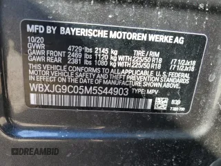 2021 BMW X1 xDrive28i with VIN WBXJG9C05M5S44903, listed as a Copart auction lot 48245275 with 49,897 mi miles and Salvage Title. Bid and sale history available at carsss.com. Image 13.