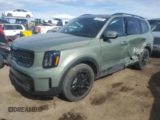 2025 Kia Telluride SX X-Line with VIN 5XYP5DGCXSG590552, listed as a Copart auction lot 46502485 with 901 mi miles and Salvage title. Bid and sale history available at DreamBid. Image 1.