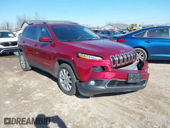 2015 Jeep Cherokee Limited with VIN 1C4PJMDS1FW646135, listed as a IAAI auction lot 41991811 with 123,229 mi miles. Bid and sale history available at carsss.com. Image 1.