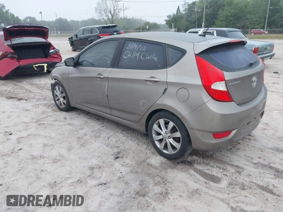 2014 Hyundai Accent SE with VIN KMHCU5AE0EU169214, listed as a IAAI auction lot 41925749 with 119,544 mi miles. Bid and sale history available at carsss.com. Image 3.