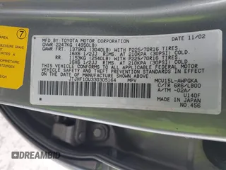 2003 Lexus RX 300 with VIN JTJHF10U330305164, listed as a IAAI auction lot 41787047 with 104,068 mi miles. Bid and sale history available at carsss.com. Image 9.