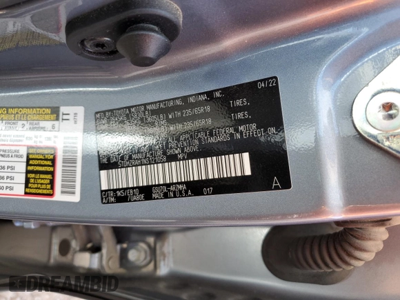 2022 Toyota Highlander XLE z VIN 5TDHZRAH1NS121058, wystawiony jako Copart lot #46552685 z przebiegiem 40 181 mil mil oraz Szkoda całkowita • Salvage title. Historia ofert i sprzedaży dostępna na DreamBid. Obrazek 13.