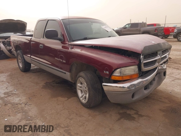 2000 Dodge Dakota with VIN 1B7GL22X2YS642070, listed as a IAAI auction lot 41348320 with 1 mi miles. Bid and sale history available at carsss.com. Image 1.