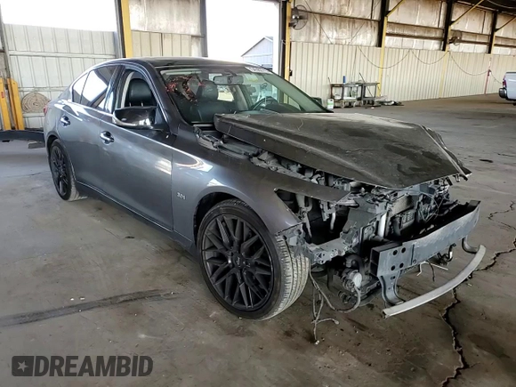 2016 Infiniti Q50 with VIN JN1EV7AR9GM346048, listed as a Copart auction lot 54362715 with 120,799 mi miles and Salvage Title. Bid and sale history available at DreamBid. Image 14.