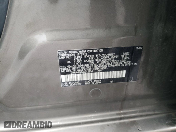 2010 Toyota RAV4 Limited z VIN JTMDK4DV6AD012804, wystawiony jako Copart lot #56024605 z przebiegiem Nie podano mil oraz Szkoda całkowita • Salvage title. Historia ofert i sprzedaży dostępna na DreamBid. Obrazek 13.