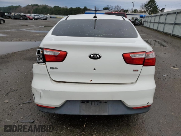 2016 Kia Rio LX with VIN KNADM4A35G6621955, listed as a Copart auction lot 47603935 with 73,766 mi miles and Salvage Title. Bid and sale history available at carsss.com. Image 6.