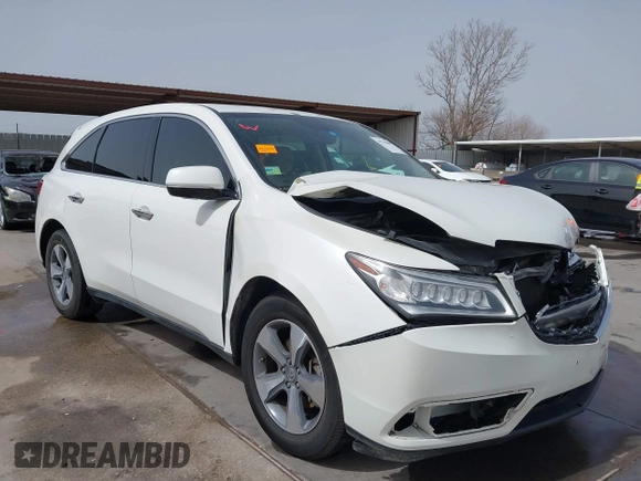 2016 Acura MDX with VIN 5FRYD3H27GB006404, listed as a IAAI auction lot 41755801 with 127,212 mi miles. Bid and sale history available at carsss.com. Image 1.