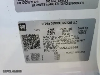 2022 GMC Sierra 1500 SLE with VIN 1GTR8BEK5NZ135368, listed as a Copart auction lot 41597285 with 113,322 mi miles and Salvage Title. Bid and sale history available at carsss.com. Image 12.