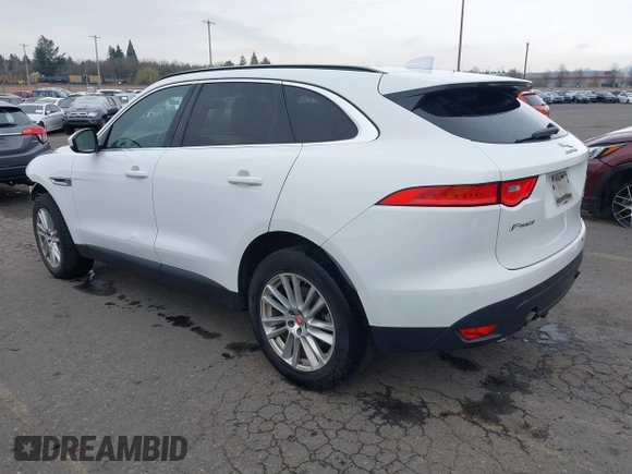 2018 Jaguar F-Pace 25t Prestige with VIN SADCK2FX5JA258604, listed as a IAAI auction lot 41752409 with 107,840 mi miles and . Bid and sale history available at DreamBid. Image 3.