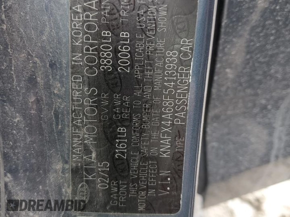 2015 Kia Forte LX with VIN KNAFX4A68F5413938, listed as a Copart auction lot 47469735 with 69,547 mi miles and Salvage Title. Bid and sale history available at carsss.com. Image 12.