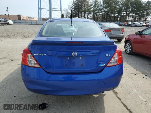 2014 Nissan Versa SV with VIN 3N1CN7AP7EL854158, listed as a Copart auction lot 48670005 with 0 mi miles and Salvage Title. Bid and sale history available at carsss.com. Image 6.