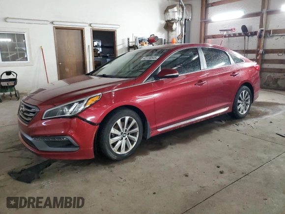 2016 Hyundai Sonata Sport with VIN 5NPE34AF9GH268856, listed as a Copart auction lot 43156845 with 116,117 mi miles and Salvage Title. Bid and sale history available at DreamBid. Image 1.