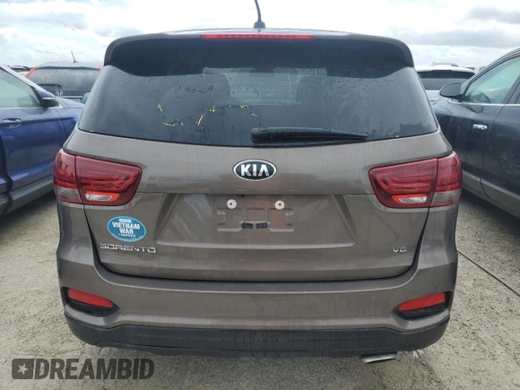 2019 Kia Sorento LX with VIN 5XYPGDA55KG565966, listed as a Copart auction lot 75736284 with Not Provided miles and Salvage Title. Bid and sale history available at DreamBid. Image 6.