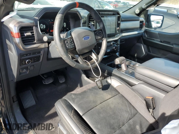 2023 Ford F-150 Raptor with VIN 1FTFW1RG0PFD16861, listed as a Copart auction lot 45338035 with 19,454 mi miles and Salvage Title. Bid and sale history available at DreamBid. Image 8.