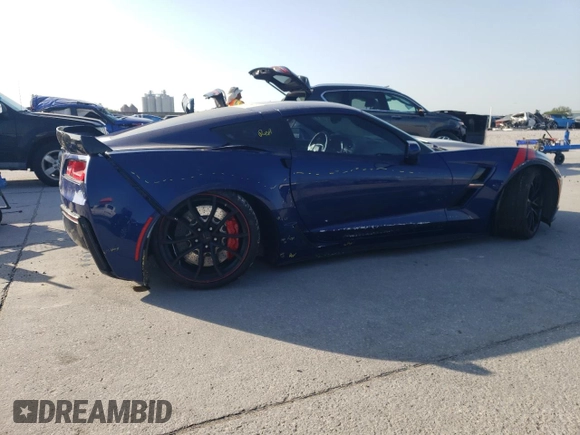 2017 Chevrolet Corvette with VIN 1G1Y12D75H5100590, listed as a Copart auction lot 52602565 with 36,884 mi miles and Salvage title. Bid and sale history available at DreamBid. Image 3.