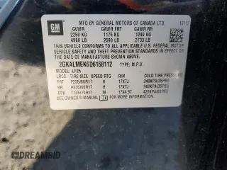 2013 GMC Terrain SLE with VIN 2GKALMEK6D6168112, listed as a Copart auction lot 49667715 with 157,158 mi miles and Salvage Title. Bid and sale history available at carsss.com. Image 13.