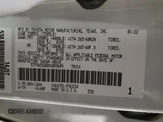 2022 Toyota Tundra 1794 Edition with VIN 5TFMA5DB0NX009609, listed as a Copart auction lot 86996704 with 79,697 mi miles and Salvage title. Bid and sale history available at DreamBid. Image 12.