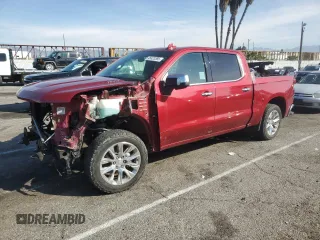 2020 Chevrolet Silverado 1500 LTZ with VIN 1GCUYGETXLZ270472, listed as a Copart auction lot 45423385 with 99,696 mi miles and Salvage Title. Bid and sale history available at DreamBid. Image 1.