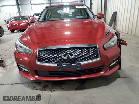 2015 Infiniti Q50 with VIN JN1BV7AR3FM390001, listed as a Copart auction lot 51752225 with 184,105 mi miles and Salvage Title. Bid and sale history available at carsss.com. Image 5.