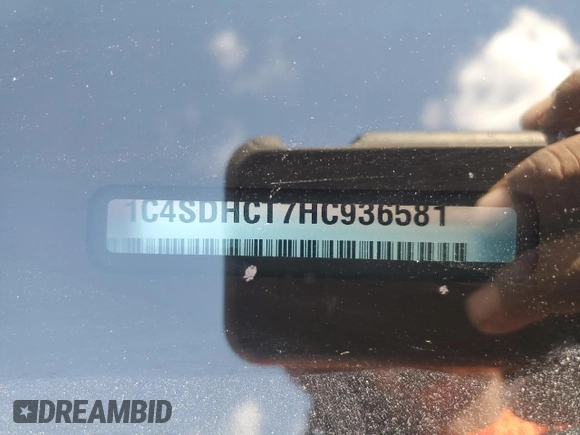 2017 Dodge Durango R/T with VIN 1C4SDHCT7HC936581, listed as a Copart auction lot 53544365 with 126,393 mi miles and Salvage title. Bid and sale history available at DreamBid. Image 13.