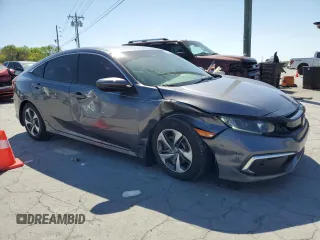 2019 Honda Civic LX with VIN 19XFC2F68KE003117, listed as a Copart auction lot 53500705 with 46,397 mi miles and Salvage Title. Bid and sale history available at DreamBid. Image 4.