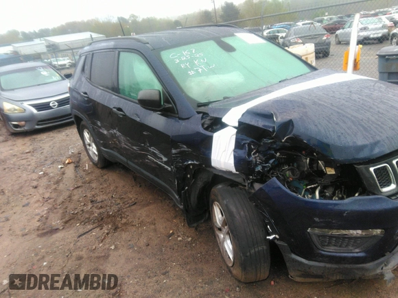 2018 Jeep Compass Sport with VIN 3C4NJCAB1JT204489, listed as a IAAI auction lot 41901474 with 112,480 mi miles. Bid and sale history available at carsss.com. Image 6.