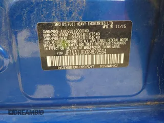 2016 Subaru WRX Limited with VIN JF1VA1J6XG9822554, listed as a IAAI auction lot 42425400 with 68,459 mi miles and . Bid and sale history available at DreamBid. Image 9.