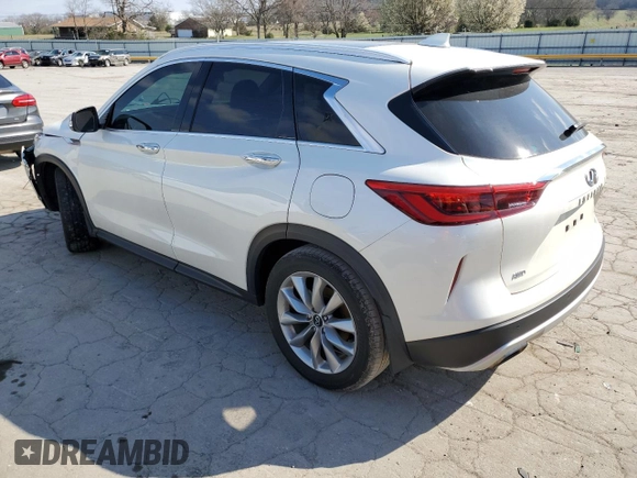 2020 Infiniti QX50 LUXE with VIN 3PCAJ5M37LF118801, listed as a Copart auction lot 43751223 with 57,967 mi miles. Bid and sale history available at carsss.com. Image 2.