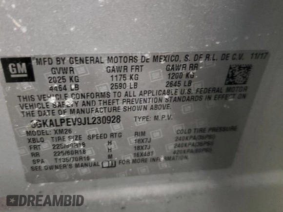 2018 GMC Terrain SLT with VIN 3GKALPEV9JL230928, listed as a Copart auction lot 42728425 with Not Provided miles and Salvage Title. Bid and sale history available at carsss.com. Image 14.