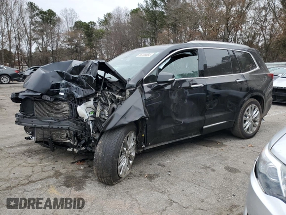 2022 Cadillac XT6 Premium Luxury with VIN 1GYKPCRS7NZ143003, listed as a Copart auction lot 86708864 with 0 mi miles and Salvage Title. Bid and sale history available at carsss.com. Image 1.