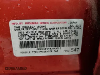 2011 Mitsubishi Lancer ES with VIN JA32U2FU4BU043012, listed as a Copart auction lot 49818185 with 137,247 mi miles and Clean Title. Bid and sale history available at DreamBid. Image 12.