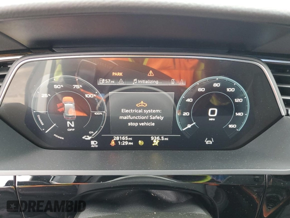 2021 Audi e-tron Premium Plus with VIN WA1LAAGE4MB003487, listed as a Copart auction lot 82790024 with 28,165 mi miles and Salvage title. Bid and sale history available at DreamBid. Image 9.