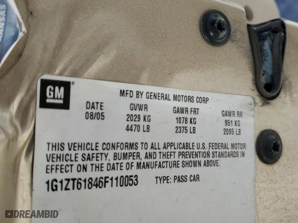 2006 Chevrolet Malibu Maxx LT with VIN 1G1ZT61846F110053, listed as a Copart auction lot 49718695 with NaN miles and Salvage Title. Bid and sale history available at carsss.com. Image 13.