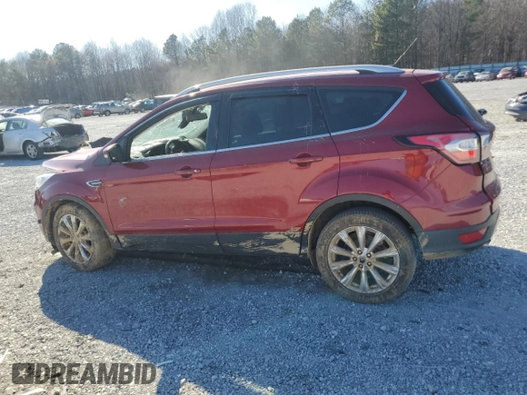2017 Ford Escape Titanium with VIN 1FMCU0JDXHUD15309, listed as a Copart auction lot 46762215 with Not Provided miles and Salvage Title. Bid and sale history available at carsss.com. Image 2.