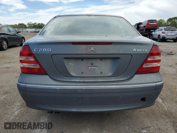 2006 Mercedes-Benz C 280 Luxury with VIN WDBRF92H06F774525, listed as a Copart auction lot 56531665 with 20,148 mi miles and Salvage title. Bid and sale history available at DreamBid. Image 6.