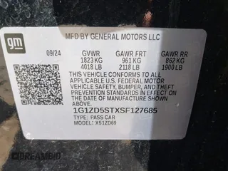 2025 Chevrolet Malibu LT with VIN 1G1ZD5STXSF127685, listed as a IAAI auction lot 42191639 with 17,967 mi miles and . Bid and sale history available at DreamBid. Image 9.