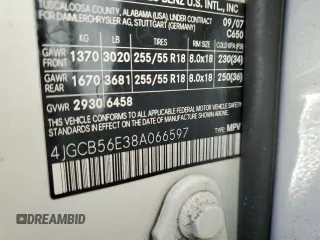 2008 Mercedes-Benz R 3.5L with VIN 4JGCB56E38A066597, listed as a Copart auction lot 55570624 with Not Provided miles and Salvage Title. Bid and sale history available at DreamBid. Image 12.