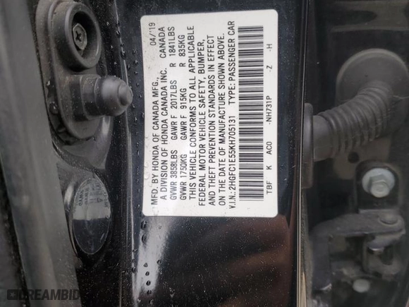 2019 Honda Civic Si Sedan with VIN 2HGFC1E55KH705131, listed as a Copart auction lot 86315414 with NaN miles and Salvage Title. Bid and sale history available at carsss.com. Image 13.