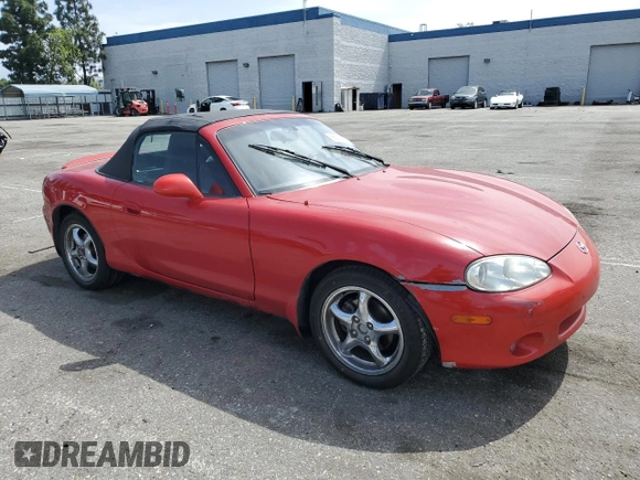 2001 Mazda MX-5 Miata with VIN JM1NB353610216294, listed as a Copart auction lot 56714505 with Not provided miles and Salvage title. Bid and sale history available at DreamBid. Image 4.
