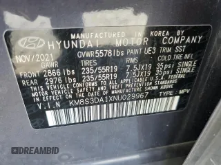 2022 Hyundai Santa Fe Hybrid SEL Premium with VIN KM8S3DA1XNU029967, listed as a Copart auction lot 79627114 with 44,884 mi miles and Salvage Title. Bid and sale history available at carsss.com. Image 13.