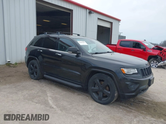2014 Jeep Grand Cherokee Overland with VIN 1C4RJFCM8EC486259, listed as a IAAI auction lot 42105296 with 129,342 mi miles. Bid and sale history available at carsss.com. Image 1.
