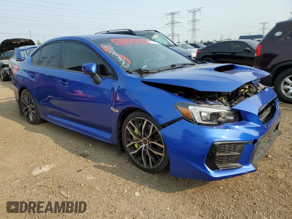 2021 Subaru WRX STI with VIN JF1VA2E62M9803301, listed as a Copart auction lot 59732125 with 24,943 mi miles and Salvage title. Bid and sale history available at DreamBid. Image 4.