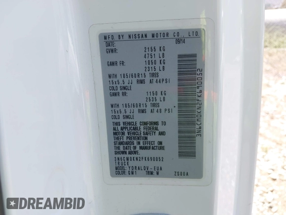 2015 Nissan NV200 SV z VIN 3N6CM0KN2FK690052, wystawiony jako IAAI lot #42438197 z przebiegiem 193 011 mil mil oraz . Historia ofert i sprzedaży dostępna na DreamBid. Obrazek 9.