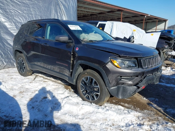 2019 Jeep Compass Trailhawk with VIN 3C4NJDDB3KT602029, listed as a IAAI auction lot 41618243 with 73,088 mi miles and . Bid and sale history available at DreamBid. Image 1.