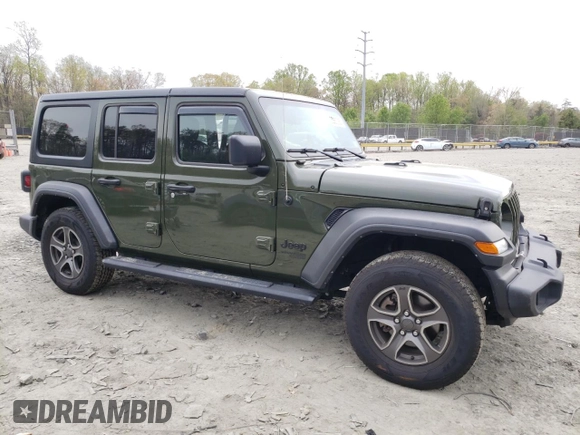 2021 Jeep Wrangler Unlimited Sport S с VIN 1C4HJXDG0MW687032, выставлен на аукционе Copart как лот 52653385 с пробегом 45 642 миль миль и Списание • Salvage title. История ставок и продаж доступна на DreamBid. Изображение 4.