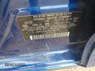 2022 Hyundai Accent SE z VIN 3KPC24A60NE168169, wystawiony jako IAAI lot #42062412 z przebiegiem 99 684 mil mil oraz . Historia ofert i sprzedaży dostępna na DreamBid. Obrazek 9.