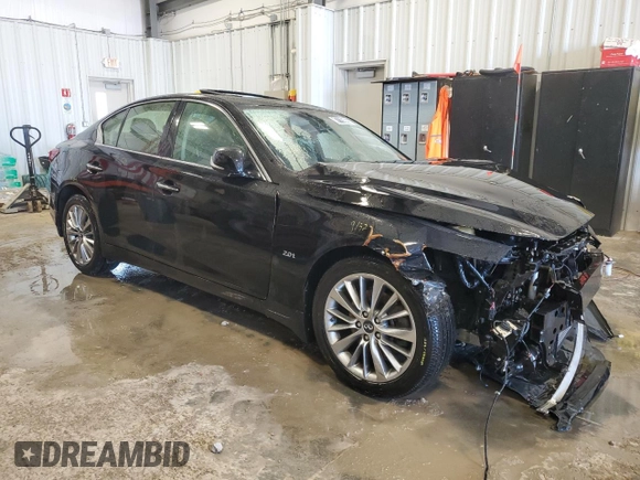 2018 Infiniti Q50 Luxe with VIN JN1CV7AR9JM280079, listed as a Copart auction lot 47115965 with 68,241 mi miles and Clean Title. Bid and sale history available at DreamBid. Image 4.