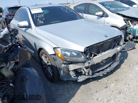 2018 Mercedes-Benz C with VIN 55SWF4JB4JU257082, listed as a IAAI auction lot 41807042 with 90,197 mi miles. Bid and sale history available at carsss.com. Image 1.