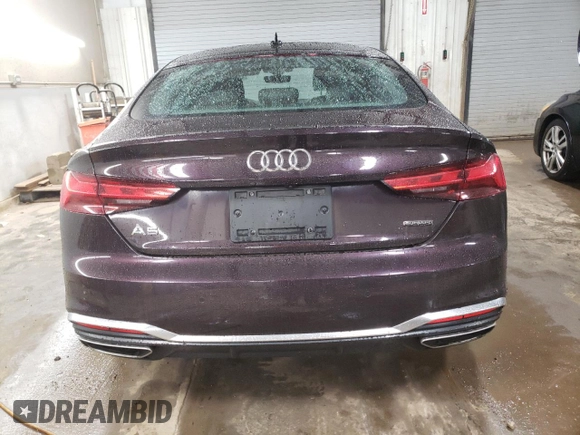 2021 Audi A5 Sportback S line Premium Plus with VIN WAUFACF56MA025896, listed as a Copart auction lot 46140244 with 39,531 mi miles and . Bid and sale history available at DreamBid. Image 6.